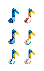 Fototapeta premium Set of abstract music note icon, business logotype concepts