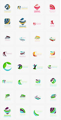 Vector abstract company logos mega collection, loops, concepts