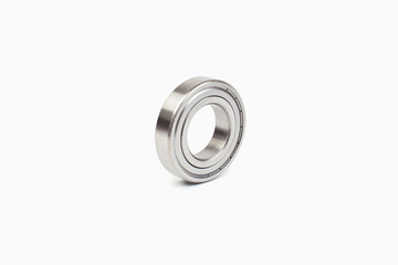 Close-up bearings spare part of mechanical on the white background.