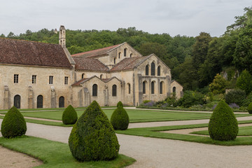 Fototapeta na wymiar Cistercian Abbey of Fontenay in Burgundy, France. 