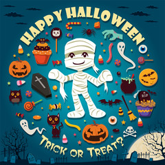 Vintage Halloween poster design