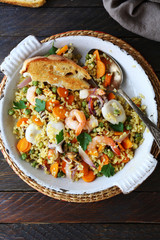 paella with bulgur, food