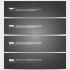 Set of modern vector banners, dark design textured background