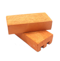Two bricks on white background