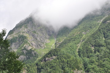 上高地　穂高連峰　山
