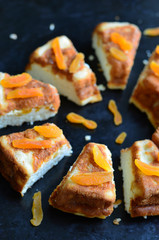 Cottage cheese cake with apricots