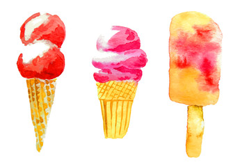 Watercolor ice cream