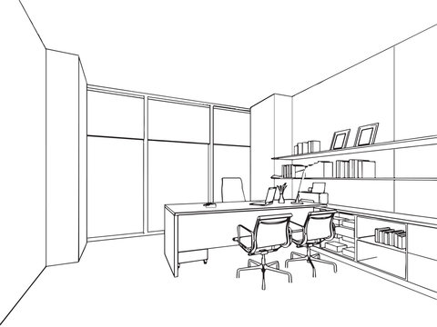 outline sketch of a interior
