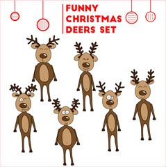 Fototapeta premium The Jolly reindeer show emotions