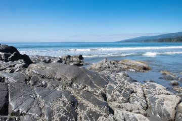 Rocks and Pacific Ocean coast