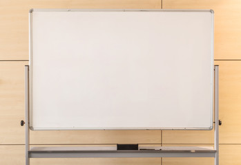 Closeup white board in meeting room background
