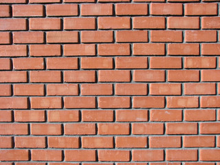 New brick wall from red bricks