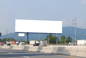 Blank billboard on the building.