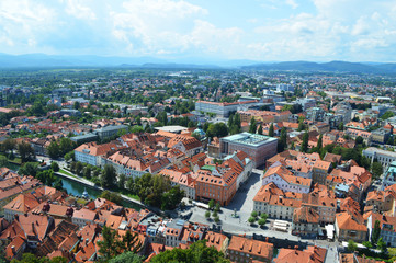 Fototapeta na wymiar ljubljana panorama