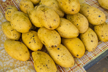 Pile of a Ripe Mangos at local market - thailand