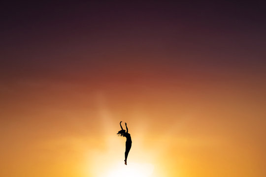 Ballet dancer dancing on the air