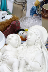 Fototapeta na wymiar Virgin Mary with Jesus flea market