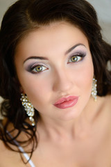 Obraz premium Morning of the bride. Waiting for wedding ceremony