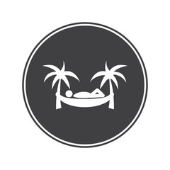 Fototapeta premium Man in hammock icon