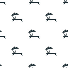 Beach chair with umbrella icon