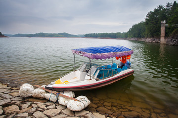 The boat on Teanding lake in China