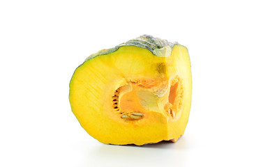 Half pumpkin isolated on white background