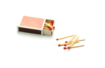 Box of matches isolated on white background
