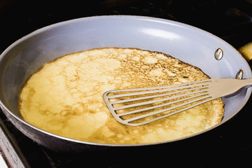 Making Pancakes on frying pan