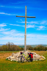 Cruz de Atapuerca cross in Saint James Way bike