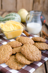 Homemade cookies with pumpkin cinnamon dip