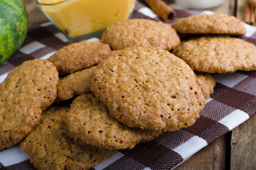 Homemade cookies with pumpkin cinnamon dip