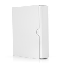 blank book in cardboard box cover on white