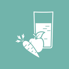 Apple with carrots juice icon
