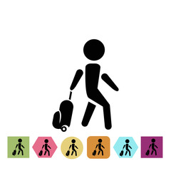 Man with suitcase icon