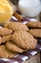 Homemade cookies with pumpkin cinnamon dip