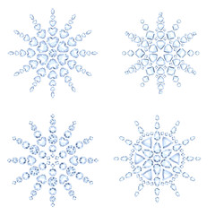 Diamond snowflakes set vector illustration.