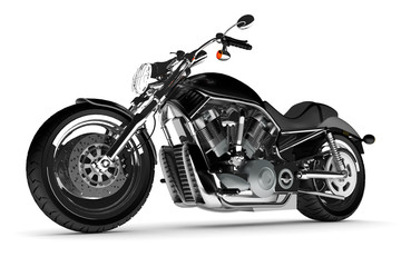Obraz na płótnie Canvas black motorcycle on a white background.
