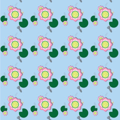 Lotus in seamless pattern