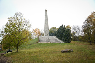 Fototapeta premium Monument to partisans in Belarus on Lake Naroch