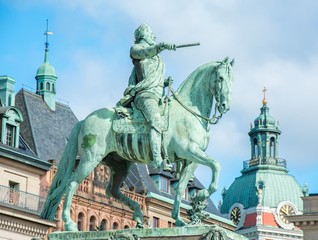 Fototapeta na wymiar Gustav II Adolfs statue in Stockholm, Sweden