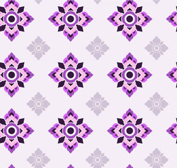 Seamless pattern of purple Thai style painting