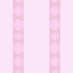 Seamless pattern, vertical pink floral wallpaper, pastel, vector, for girls