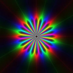 Colorful blured rainbow rays in circular pattern