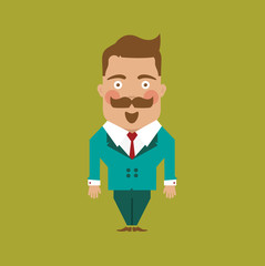 Standing character bussines gentleman man