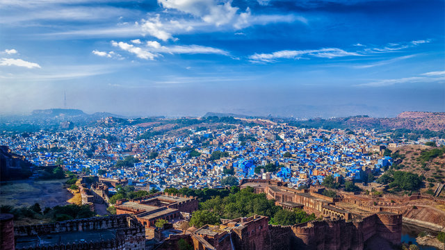Panorama of Jodhpur Blue City. Rajasthan, India