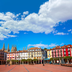 Burgos Plaza Mayor square in Castilla Leon Spain