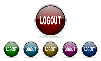 logout vector icons set