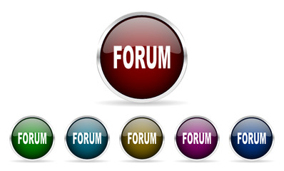 forum vector icons set