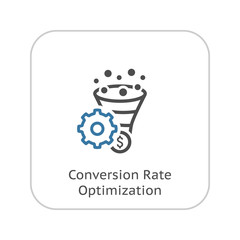 Conversion Rate Optimisation Icon. Business Concept. Flat Design