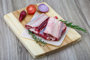 Raw beef ribs